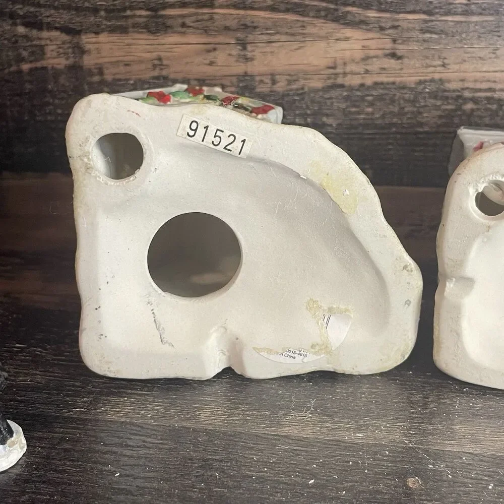 Vintage Porcelain Christmas Village Lot: School, Church & Priest Figurine
